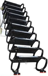 Attic Access Ladder Attic Ladder Pull Down Folding Ladder Non-Slip Carbon Steel Ladder Loft Ladder Wall Mounted Telescoping Stairs for Narrow Space Household Attic Ladder