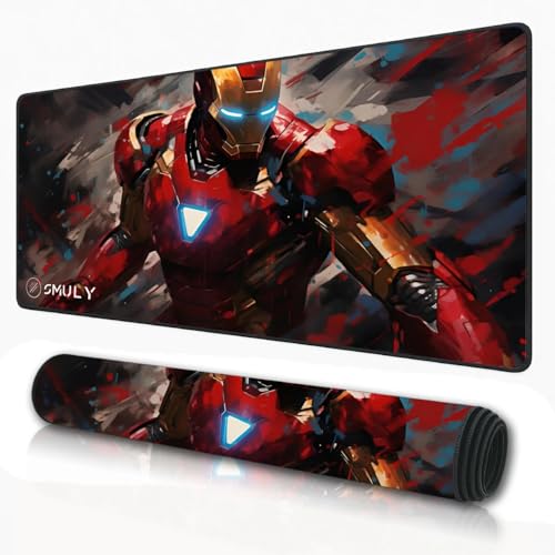Image of Superhero Design Premium Desk Mat 58.5x28 cm Size Gaming Mousepad Waterproof Non-Slip Rubber Base 2mm Thick Multicolour Printed Computer Laptop Keyboard Mouse Pad Table Mat for Office & Home