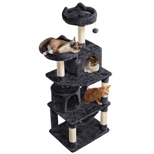 Árbol para gato negro de 24 x 19 x 62 pulgadas miniatura 1