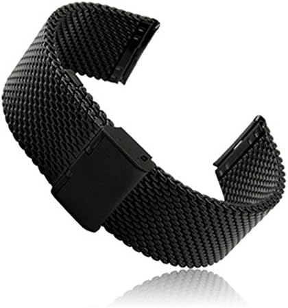 Threeeggs Moto 360 2 Watch Band (2nd Gen, 46mm 2015) Stainless Steel Watch Strap Adjustbable Bracelet Band (Mesh Black)