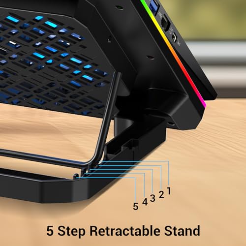 ZEBRONICS NC6500D Laptop Cooling Pad with Support up to 17 inch (43.18 cm) Laptops, Hexa Fans, Speed Control, RGB LED, Detachable Mobile Holder, 5... - Image 3