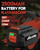 36V 2.5Ah Akku für Black und Decker, Powtree LBXR36 für Black Decker Akku – Ansicht 2