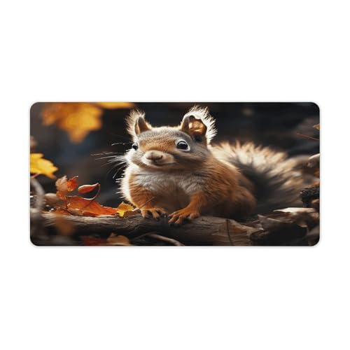 Squirrel in The Woods Desk Pad goma antideslizante grande miniatura 1