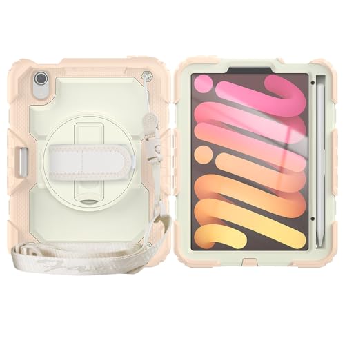 Coque iPad mini 7 antichoc pour le travail et les voyages avec sangle et protège-écran intégrés
