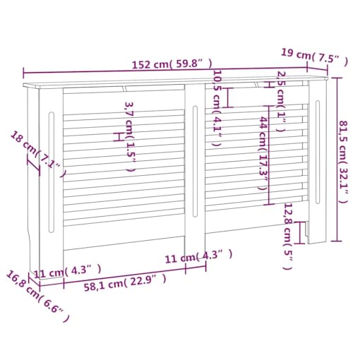 Mueble tapa de calefacción con estante para adornos en salón 4