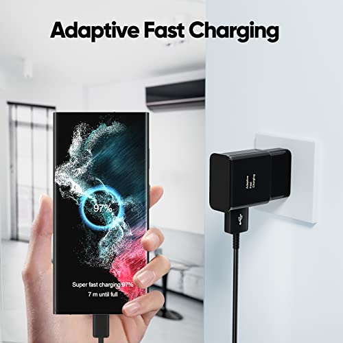 Auorld XHD-QC15W01 Type C Charger Fast Charging, Android Phone Charger With 8Ft Usb Type C Cable For Samsung Galaxy S23/S23 Ultra/S22/S21/S20/S20+/S10/S10+/S10E/S9/S9+/S8/S8Plus/Edge/Active/Note 8/9/10/20-Black thumb #2