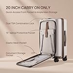 NINETYGO Carry On Luggage 22x14x9 Airline Approved, 20 Inch Suitcase with Front Compartment & Cup Holder, Coffee-Infused PC Hard Shell, Eco-Friendly, TSA Lock, 360° Spinner Wheels (Latte) - Image 4