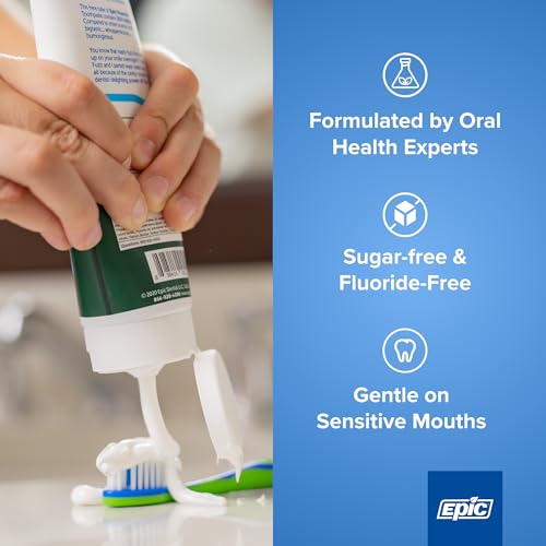 Epic Dental Fluoride Free Xylitol Toothpaste, Spearmint, 4.9 Oz Tube (Two-Pack)