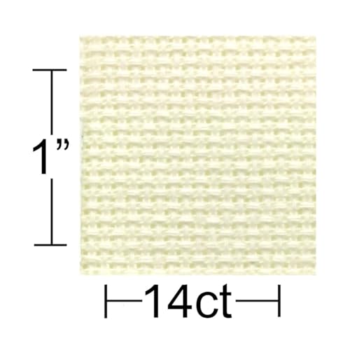 Image of Essentials By Leisure Arts Aida Cloth, 14 Count, Ivory, Cross Stitch Fabric, Embroidery Fabric, Cross Stitch Supplies for Crafting, Stitching, and Sewing Projects 30x36