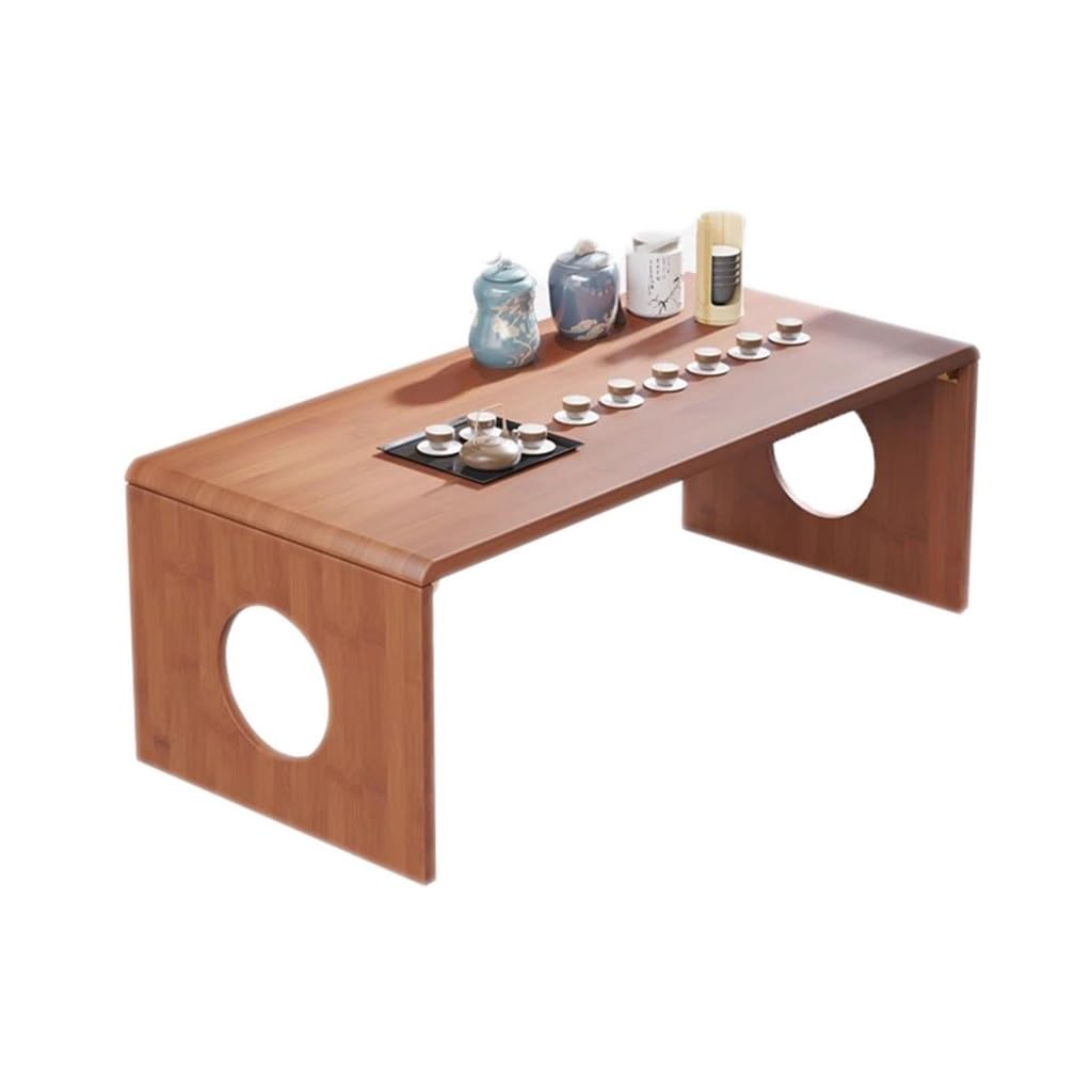 Table basse japonaise en bois pliable pour coin lecture au sol et aménagement de balcon