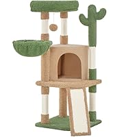 Yaheetech XXL kattenkrabpaal 175 cm plafondhoogte krabpaal voor grote katten, stabiele klimboom met sisal-krabzuilen, platforms, mand, hangmat, pluche bal, donkergrijs