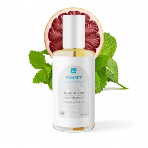 LionFlex Infusión orgánica para sauna Sunset, 100% aceites esenciales, 100 ml, vegano y natural, aroma de sauna, fabricado en Alemania
