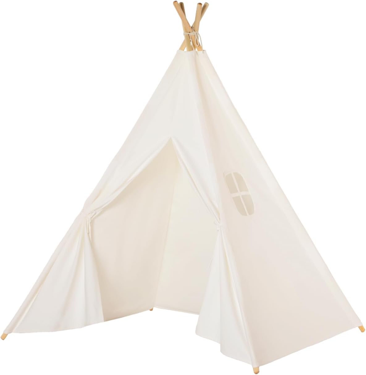 Wilwolfer Teepee Tent for Kids Slumber Party, Nature 1 Pack Sleepover Tents for Girls Party, Foldable Indoor Play Tent Gifts