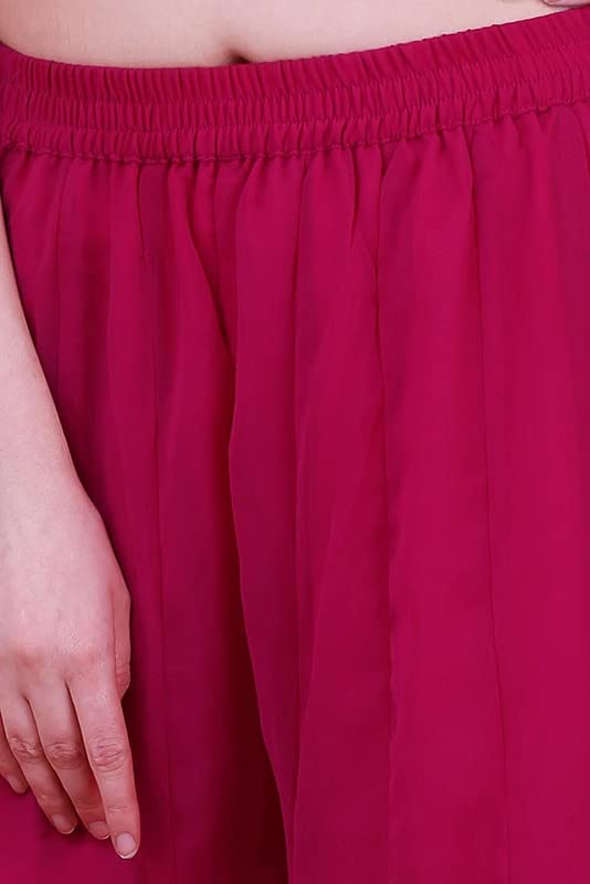 Kvish Regular Loose Fit Solid Colour Georgette Flared Sharara Palazzo for Women (Pink-XX-Large) offers donot miss 6 Kvish Regular Loose Fit Solid Colour Georgette Flared Sharara Palazzo for Women (Pink-XX-Large) offers donot miss