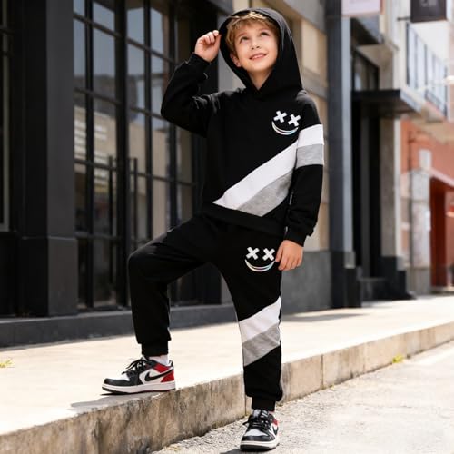 Image of Size 5-13 Years Boys Summer /Spring Outfits Set Short Sleeve T-Shirt & Pants Kids Boys Fall Fashion Clothes Sets