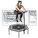 SportPlus Fitness Trampolin für zuhause, mit Haltestange (5-Fach höhenverstellbar), weiche Gummiseilfederung, sehr leise & bis 130 kg belastbar