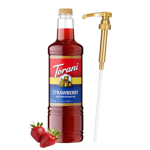 Torani Strawberry Syrup 1L with Pump – Flavoring for Coffee