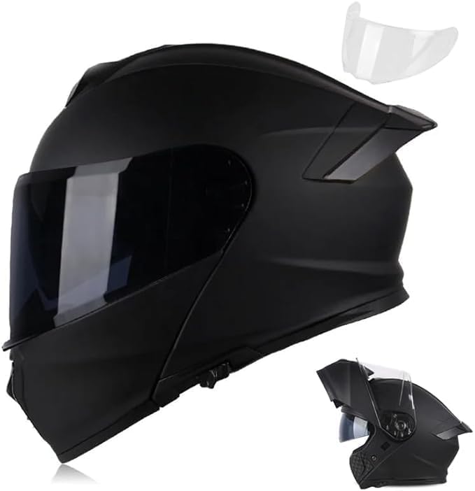 Uchoose Uchoose Modular Motorcycle Helmet Flip Up Full Face, DOT Approved Motorcycle Helmets for Men and Women, Dual Visor with Extra Clear Shield,