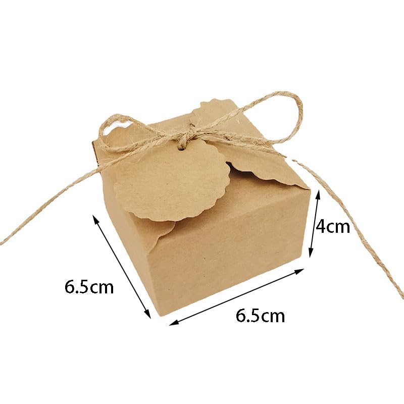 30/50/100Pcs Kraft Paper Christmas Wedding Candy Box Bomboniera Scatole per imballaggio Regalo con Corda Baby Shower Decorazione per Feste di Compleanno