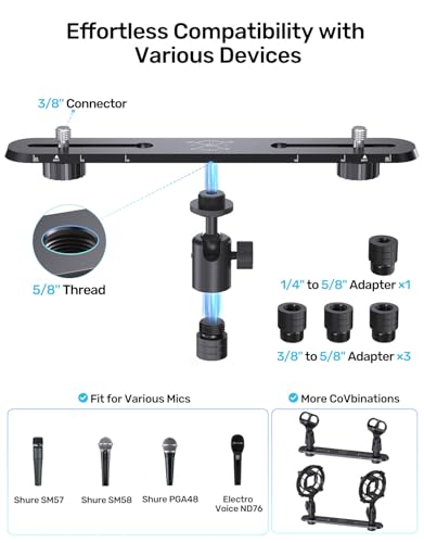 Support de microphone fin et adaptateur de fixation pour pied - 3