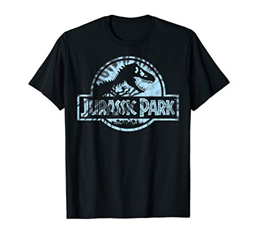 Jurassic Park Light Blue Tie Dye Logo Graphic T-Shirt