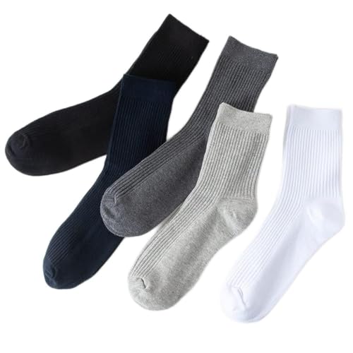 10 Pairs/lot Men's Socks Cotton Wild Solid Color Needle Long Socks Breathable Male Business