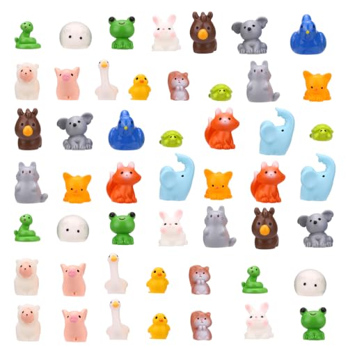 Sinbana 50 mini figurines animaux résine, statues miniatures 17 styles