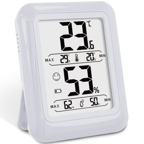 Strex Digitale Thermo Hygrometer Wit - Digitale Thermo Meter Binnen - Hygro Meter Binnen - Weerstation Met Luchtvochtigheidsmeter - Inclusief Batterij