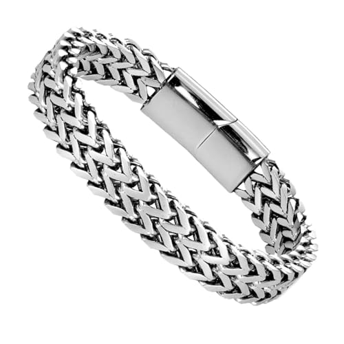 Bracelet pour homme gourmette double anti-noircissement chaîne acier punk rock durable