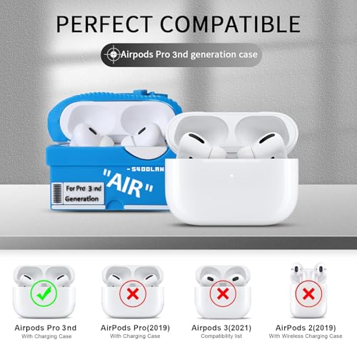 Image of [2Pack] Compatible Airpods Pro 3 Case (2025),3D Cute Cartoon Shoe Box Soft Silicone Protective Cases for Apple AirPods Pro 3rd Generation Case,Airpod Pro 3 Cover with Keychain for Women Men,Red+Blue