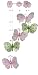 The Butterfly Grove Chloe Butterfly Nursery Mobile Hanging Nylon Layered Decor, Pink/Green