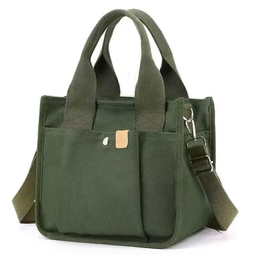 AMXNX Small Tote Bags for Women Canvas Tote Bag with Zipper Satchel Crossbody Bag Work Travel Shoulder Handbags with Pockets