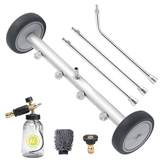 M MINGLE Undercarriage Pressure Washer Attachment, 16 Inch Powerful Under Car Washer with Foam Cannon and Car Wash Mitt, 4000 PSI