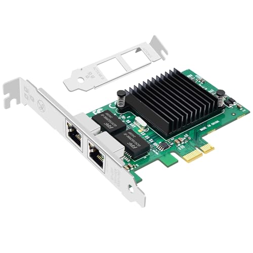 Buacoz Dual Port Gigabit PCIe x1 Network Card Intel 82576