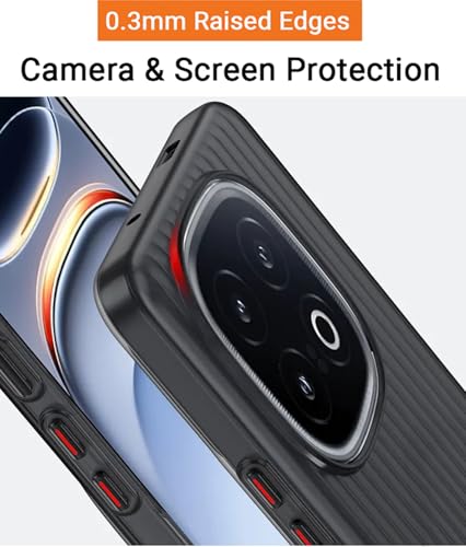 Image of Kapa Wave Frosted Grip Back Cover for Iqoo 13 5G | Ultra Slim [with Metal Buttons] Matte Finish Back Case (Grey)