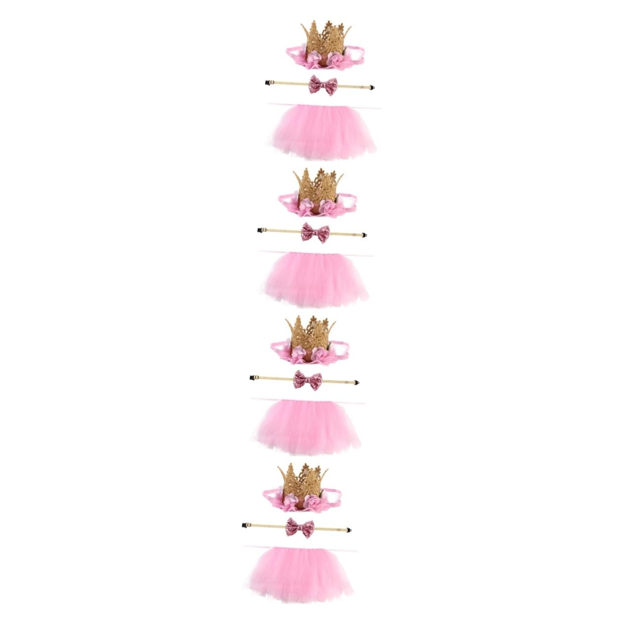 BESPORTBLE 12pezzi Costumi Per Cani Abbigliamento Per Animali Domestici Con Vestito Cravatta e Copricapo Per Feste e Occasioni Speciali Rosa