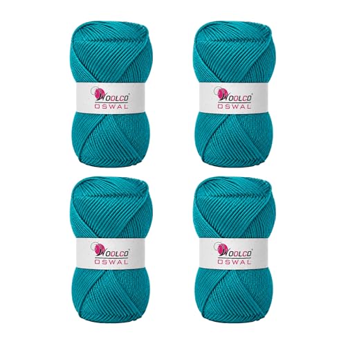 Image of Brilon Acrylic Hand Knitting Yarn Balls Pack of 4 (50g Each) -Soft Wool Yarn for Knitting, Craft, DIY Projects, Sweaters, Scarves, Multicolor Wool Thread for Home Use (Dark SEA Green)