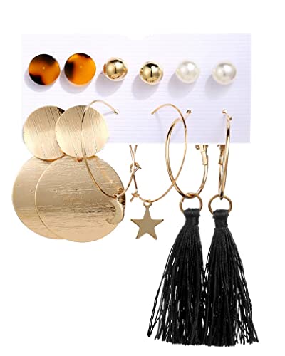 Image of ANNACREATIONS Stylish combo of pearl stud hoop earrings set for Women Girls