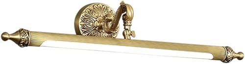 Lámpara LED de tocador de 9 W, 22.04 pulgadas, luces de tocador de baño con pantalla de lámpara de PC, luces de arte retro, apliques de pared para