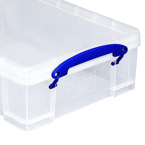 Image of Really Useful Box 2 Pack Storage Bins, Clear Plastic Stackable Organizing Totes, 8.1 Liter