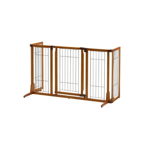 Richell Wide Premium Plus Freestanding Pet Gate With Door, 55" To 84" Wide Dog Gate #TOP1