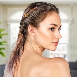 4 Pcs French Side Combs for Hair Small French Twist Decorative Hair Combs Clips Women Bun Strong Hold Clips Hair Styling Accessories for Women(Tortoise, Brown)