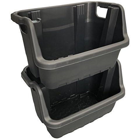 35 Litre Stacking Picking Plastic Open Fronted Recycling Plastic Storage Box Bins (2) Cover