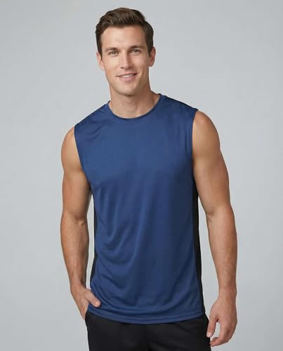 Image of Real Essentials 3 & 5 Pack: Men's Dry-Fit Active Athletic Tech Tank Top - Regular and Big & Tall Sizes (S-5XLT)
