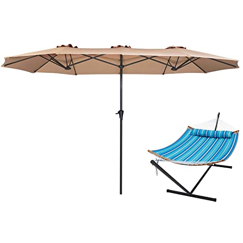 Superjare 13Ft Umbrella Outdoor Patio And Hammock With Stand #TOP28