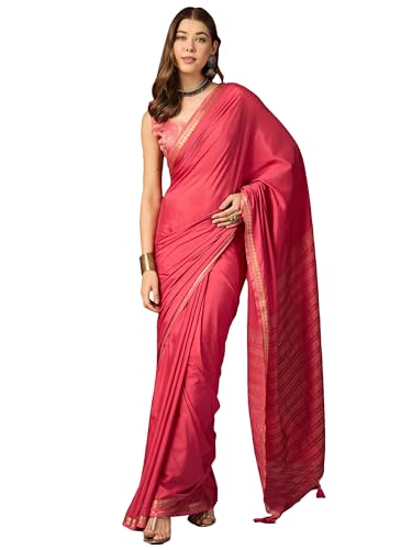 Image of AKHILAM Women's Mysore Silk Ethnic Motif Printed Saree With Unstitched Blouse Piece