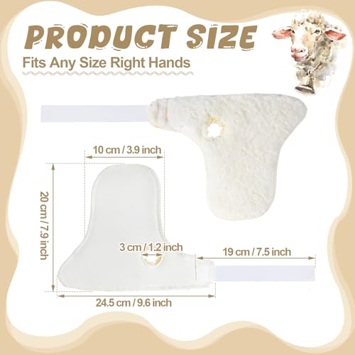 Nuanchu 4 Pcs Palm Protectors for Right Hand Finger Contracture Cushion Prevention Gloves Palm Guard Protection Pad with Sherpa Lining Band Soft Prevent Contractures for Hand Skin Breakdown