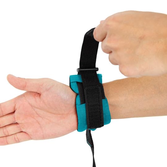 Image of Gooby Ripstop Z Wristband Surfer Leash, Turquoise, 6 FT | Hands-free wristband; Ripstop scratch-resistant; 6 ft; Adjustable hook-and-loop fastener; Match your harness