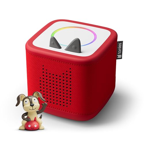 Image of Toniebox 2 Audio Player Starter Set for Kids 1+ with Playtime Puppy - Sunset Red