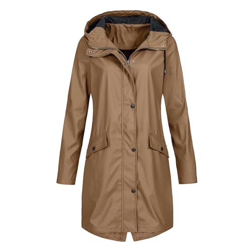 Chaqueta de exterior para mujer impermeable larga que corta el viento y evita el sudor